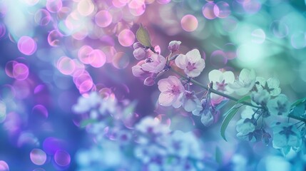 Spring background with blurred white green blue purple maroon and violet tones - obrazy, fototapety, plakaty