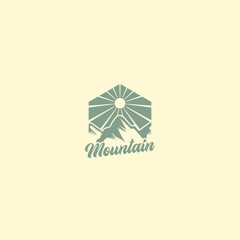 Mountain logo vector image,MOUNTAIN LOGO BADGE, EMBLEM
