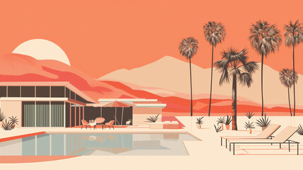Midcentury Home Illustration