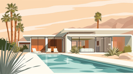 Midcentury Home Illustration