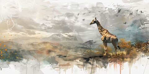 Illusion of Freedom: The Animal in Illusory Landscape and False Liberty - Imagine an animal in an illusory landscape, symbolizing the false sense of freedom experienced in a lab setting