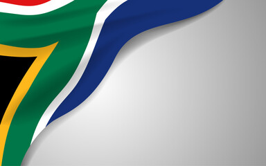South African flag on a white background, suitable for political or national events such as election day and Independence Day, vector illustration