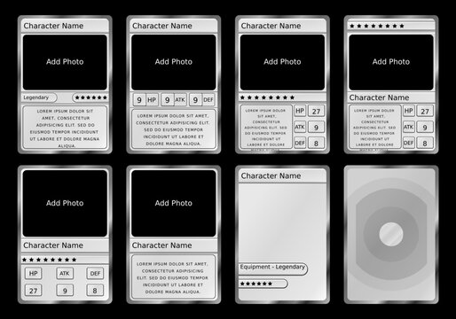 game card border template with classic mediaval style for game items and characters	