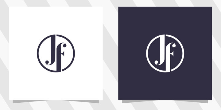 letter jf fj logo design vector