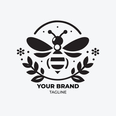 INSECT LOGO BEE - Black and White