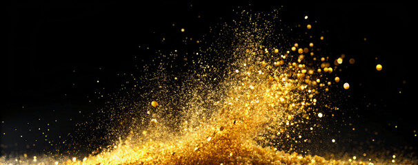 Slow-motion gold swirl of particles in the background