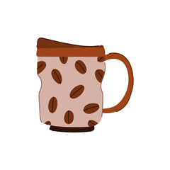 sustainable reusable coffee cup cartoon. travel hot, drink morning, to go sustainable reusable coffee cup sign. isolated symbol vector illustration