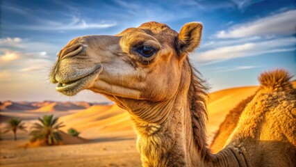 Camels in the desert