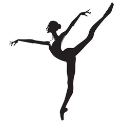 Black and white Plie Dancer Vector Illustration