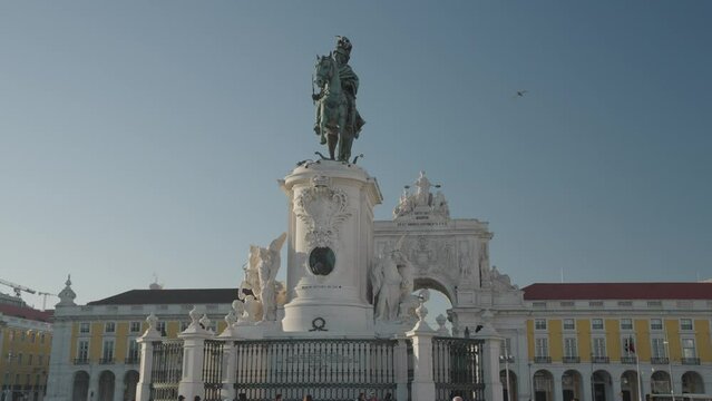Equestrian statue of King Jos&eacute; I in Pra&ccedil;a do Com&eacute;rcio Lisbon, Portugal