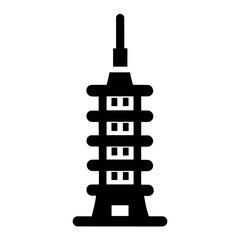 "City Tower Icon: A Symbol Of Urban Architecture, This Icon Showcases A Skyscraper As A Central Tower In The Town’s Cityscape."