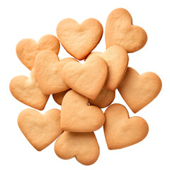 cookies heart shaped isolated on transparent background Generative Ai.