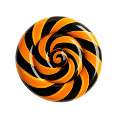 halloween sweet spiral lollipop isolated on transparent background Generative Ai.