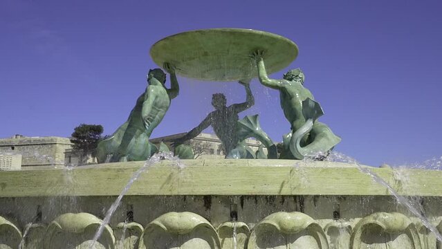 Triton fountain in Valletta, Malta