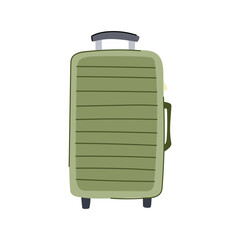 trip suitcase cartoon. journey trolley, wheels handle, zipper lightweight trip suitcase sign. isolated symbol vector illustration