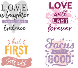 Emanating warmth and positivity with love, vector celebration card with colourful fonts and splash. 