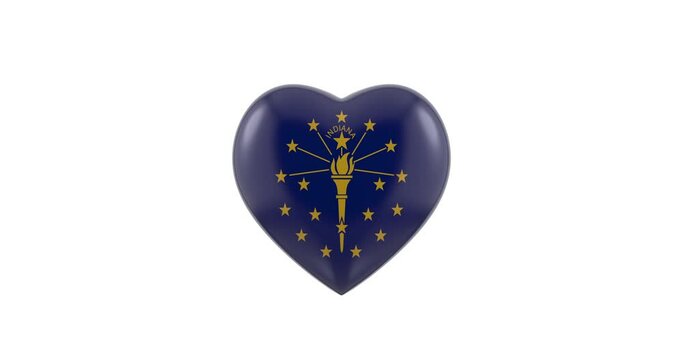 Pulsating Indiana flag heart