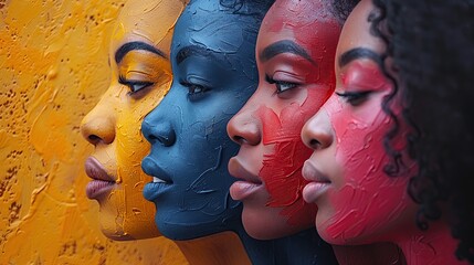 Obraz premium Girl decorating her face with paint