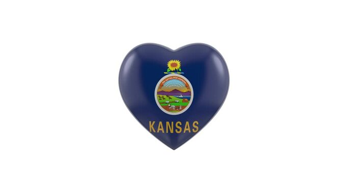 Pulsating Kansas flag heart