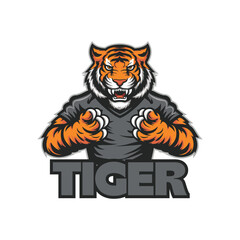 illustration of an angry tiger in a cartoon style