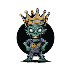 Zombie King: Royal Logo Mascot for Sports and E-Sport Teams - Vector Illustration