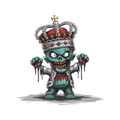 Zombie King: Royal Logo Mascot for Sports and E-Sport Teams - Vector Illustration