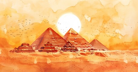 watercolor artwork inspired by Egypt
