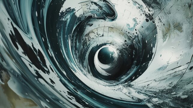 A group of artists used magnetic paint to create colossal murals on the inside of a rotating space station, the centrifugal force pressing their bodies against the curved walls as they worked