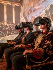 A group of history buffs donned virtual reality headsets and ventured into a holographic recreation of ancient Rome, dodging holographic chariots and chatting with lifelike simulations of Roman citize