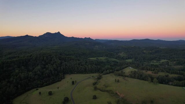 Mount Warning In The Tweed Range In New South Wales, Australia - Aerial Drone Shot