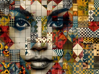 Pop art background, colorful concept of woman in pop art portrait style.