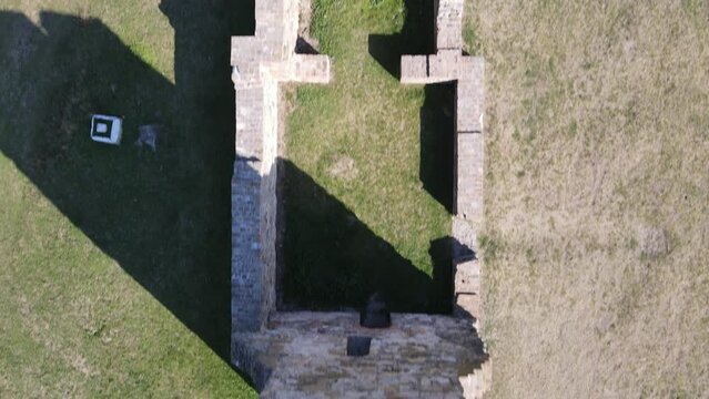 Aerial flyover directly over Soltszentimre Truncated Tower in Hungary.