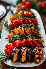 Grilled Eggplant and Tomato Salad With Fresh Basil and Thyme