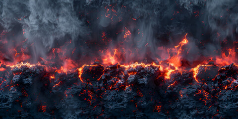
Lava texture fire background rock volcano magma molten hell hot flow flame pattern seamless Earth lava crack volcanic texture ground fire burn explosion stone liquid black red inferno - obrazy, fototapety, plakaty