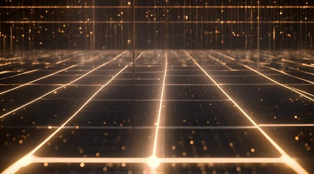 Animated abstract technology dark background. glowing random dots and grid. data, hi-tech concept. virtual space. Looped stock animation motion graphics design. footage for backdrop, wallpaper