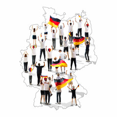 German patriotic supporter and flag on Germany map - 793601737