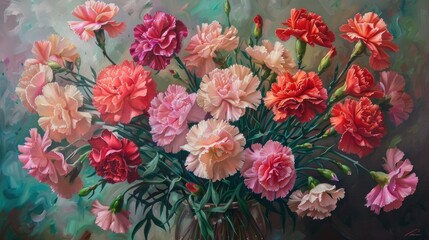 The bouquet of carnations