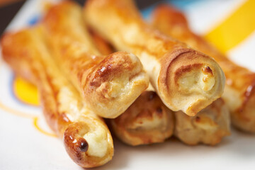 bread sticks on a plate