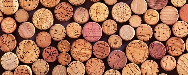 various wine corks in a multitude of colors, showcasing diversity and the joy of winemaking. - obrazy, fototapety, plakaty