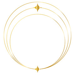 Golden geometric frame, Twinkle frame, decorating various festivals ornament isolated on white background transparent background png file ready to use