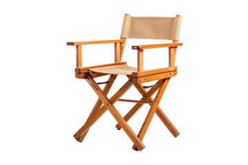 Wooden Directors Chair With Brown Seat