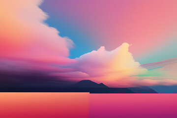 sunset over the sea, generative ai