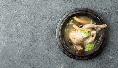 samgyetang, chicken soup with ginseng