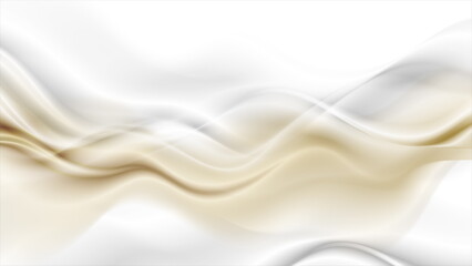 Grey white and golden smooth blurred waves abstract background - 793606312