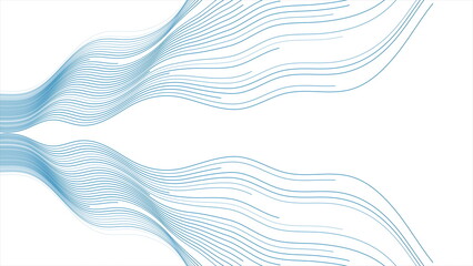 Blue minimal wavy lines abstract futuristic tech background