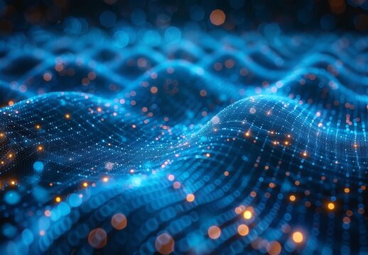 Abstract Digital Network Connection with Blue Background for Web Design and Cybersecurity Concepts，4k wallpaper, HD background image