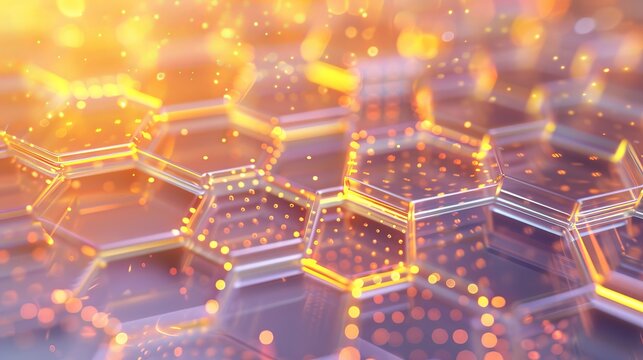 Vibrant Hexagonal Abstract: Futuristic Skin Care Solution - 3D Render