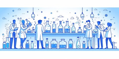 Vector Illustration of Workers Operating an Advanced Industrial Water Filtration System, Generative AI