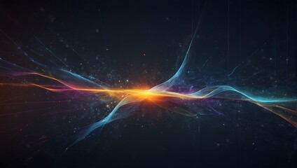 Dynamic abstract background suitable for neural networks, cybersecurity, data streams, databases, science, supercomputers, cloud computing, and more  Generative AI - obrazy, fototapety, plakaty