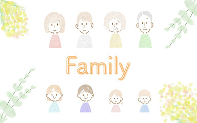 家族全員のイラスト